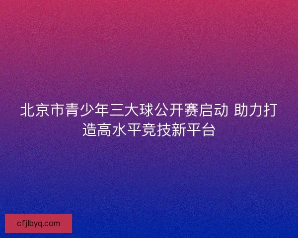 北京市青少年三大球公开赛启动 助力打造高水平竞技新平台